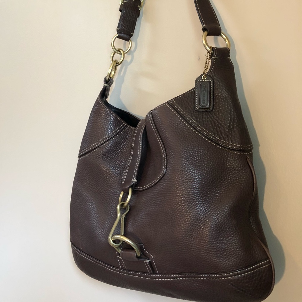 Dark Brown Coach Leather Shoulder bag
